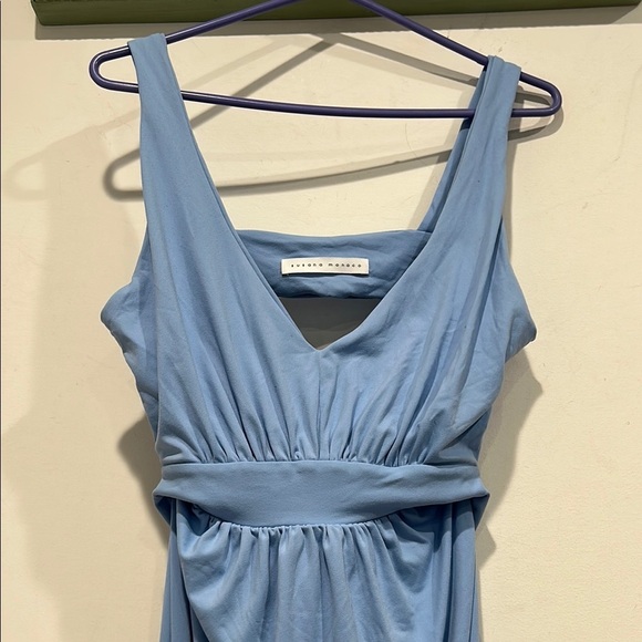 Susana Monaco Soft Powder Blue Ruched Cut Out back Maxi Gown women’s xl - Picture 3 of 6